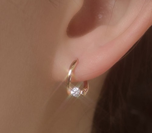 [연우착용] 14k post 루엘 원터치 링귀걸이