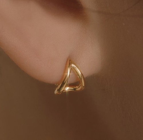 [이나경 착용] 14k post 브루노 원터치 링귀걸이