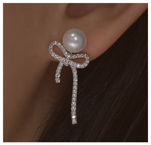 14k 골드필드 라나 리본 진주 귀걸이