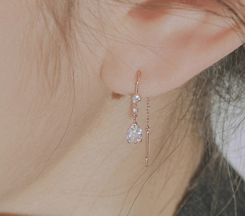 [아이유착용] 14k post 로즈마리 드롭 귀걸이