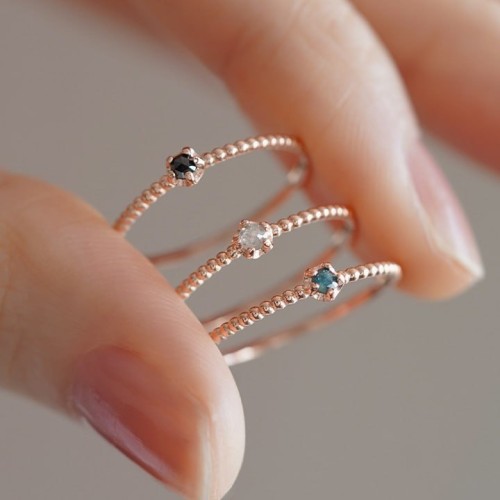 10k 율리아 천연 러프다이아 반지