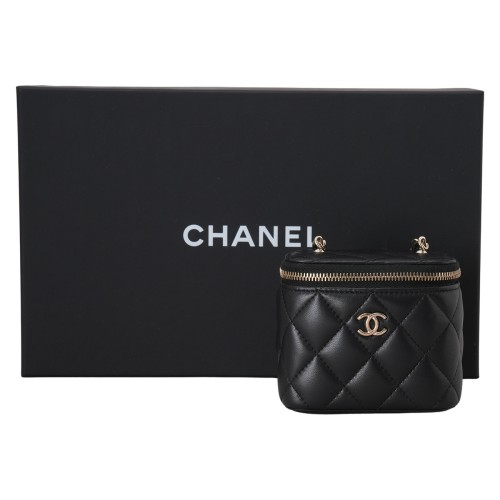 CHANEL(USED)샤넬 AP1447 램스킨 체크볼 베니티 미니 체인 크로스백